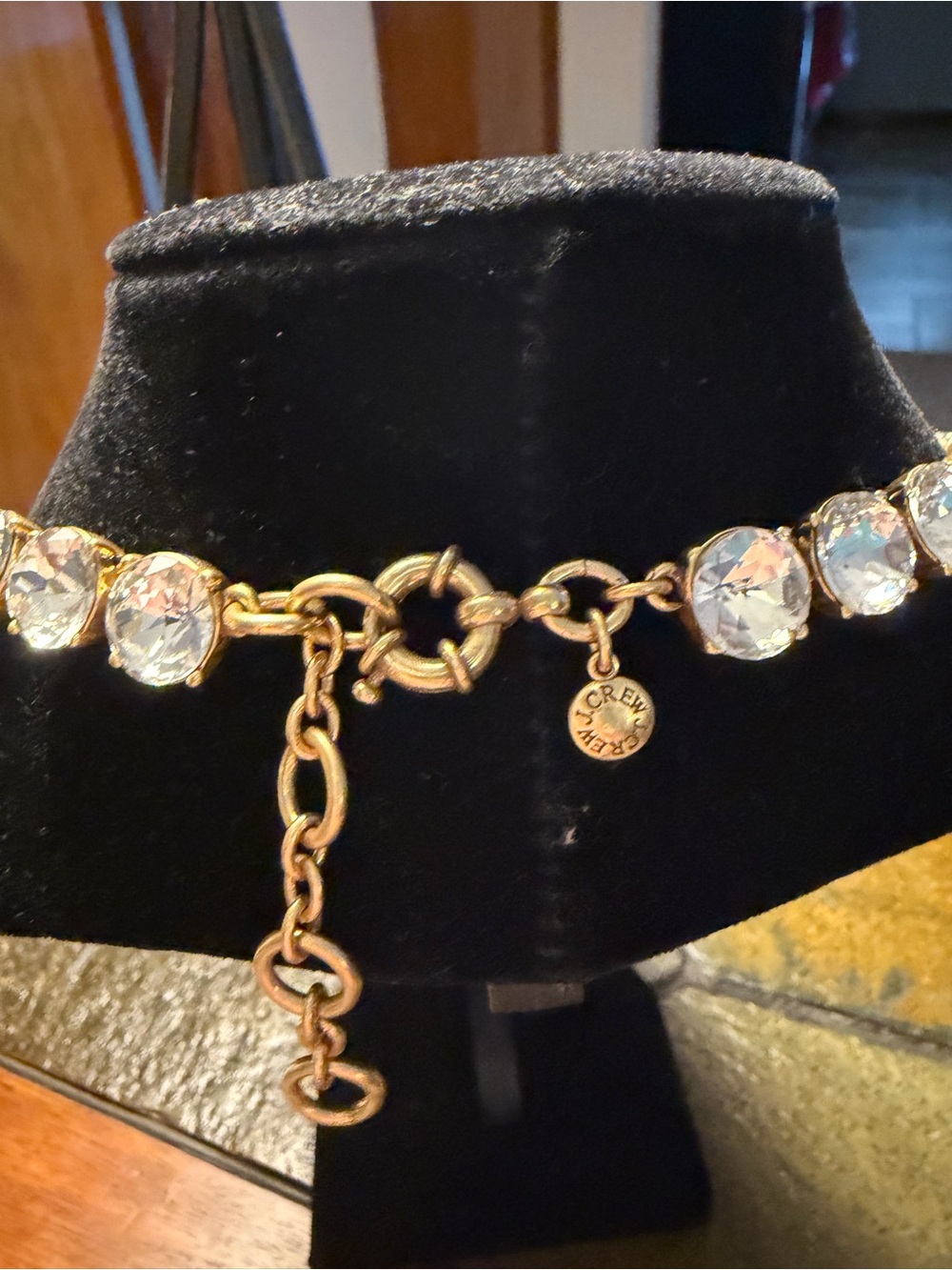 NWOT J. Crew Statement Crystal & Cream Floral Bib Necklace - Picture 2 of 2